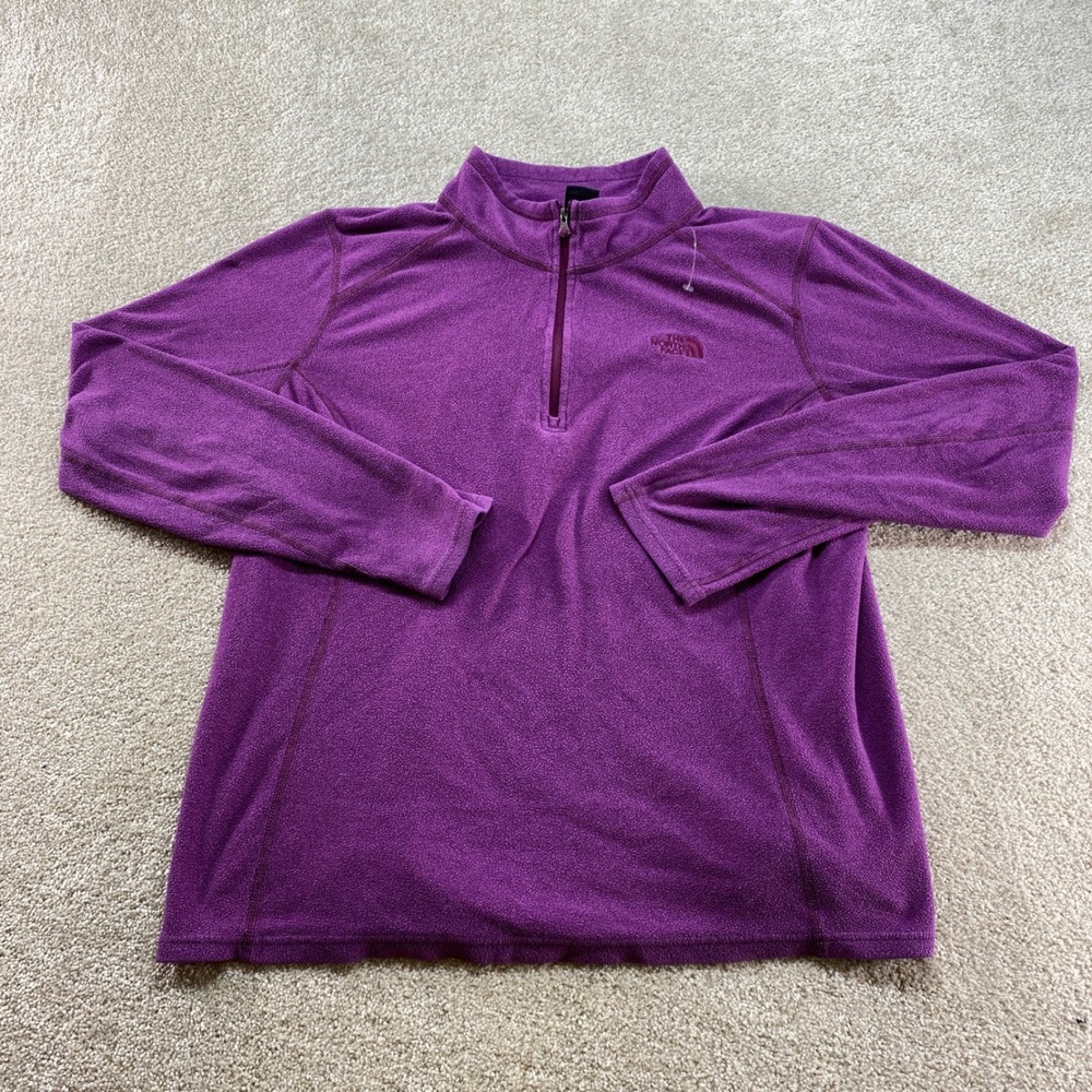 The North Face Fleece Pullover‎ Womens XL Purple Excellent 1/4 Zip TKA 100 Top